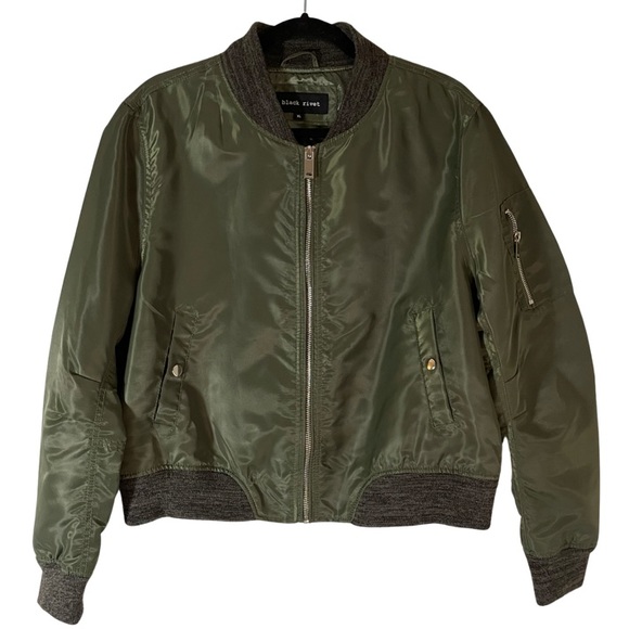 Black Rivet Jackets & Coats Black Rivet Olive Green Bomber Jacket